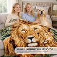 thumbnail image 6 of Korean Mink Blanket Queen Size, Animal Print - Thick Heavy Korean Blanket - 5 LB Heavy Fleece Mink Style, 95"x 79", (Lion), 6 of 7