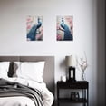thumbnail image 4 of ZHONGYUTONG Peacock Wall Art Set of 2 Blue Peacock Pictures Wall Decor Elegant Peacock Painting Beautiful Animal Poster Canvas Prints Home Decor Frame (11"x14"x2PCS), 4 of 6