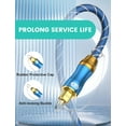 thumbnail image 5 of EMK Digital Optical Audio Cable, Braided Toslink for Sound Bar, TV, Home Theater, PS4 & Xbox (6ft/1.8m, Blue), 5 of 7