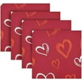 thumbnail image 5 of Coolnut Valentine's Day Love Heart Cloth Napkins Set of 1, Oversized Washable Reusable Polyester Dinner Table Napkins for Family, Restaurant, Party Decor, 20 x 20 Inch, 5 of 7