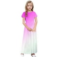 thumbnail image 6 of ATOGUTA Big Girl Dresses Short Sleeve Stretchy A-Line Sundress Casual Gradient Long Dresses Pink, Size 4-14 Years, 6 of 6