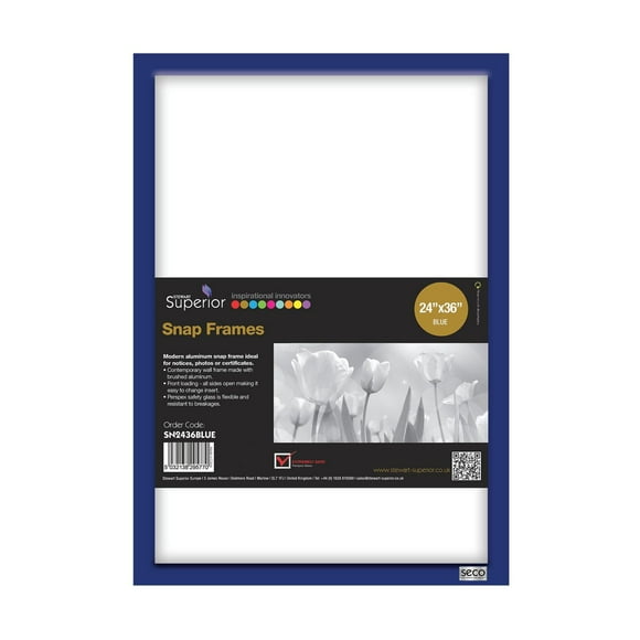 SECO Snap Poster Frame Case, 24 x 36 Inches, Blue