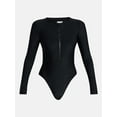 thumbnail image 4 of No Boundaries Kona Crush Cutout One-Piece Swimsuit with Long Sleeves, Women's XXS-XXL, 4 of 4