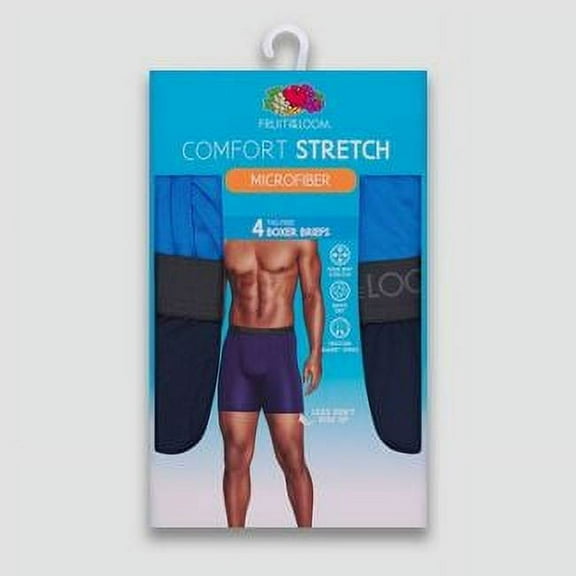 Fruit of the Loom Men's Comfort Stretch Microfiber Boxer Briefs 4pk - Colors May Vary M