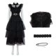 thumbnail image 4 of Disfraz de Cosplay familiar de Wednesday Addams para adultos y niños, uniforme escolar, chaqueta, falda, traje para mujer, ropa de fiesta de Halloween, 4 of 4