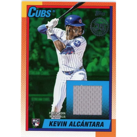 2025 TOPPS UPDATE 1990 TOPPS BASEBALL RELICS GREEN #90RU-KA KEVIN ALCANTARA RELIC /99 CHICAGO CUBS