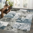 thumbnail image 2 of HOMERRY Area Rugs 6' x 9' Area Rug for Living Room Modern Patchwork Plaid Washable Bedroom Non-Slip Carpet for Home Decor, Blue, 2 of 7