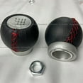 thumbnail image 3 of FITS TOYOTA MANUAL MODELS ALUMINUM TRD-STYLE SHIFT KNOB W/ LEATHER WRAP 6 SPEED, 3 of 4