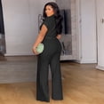 thumbnail image 6 of AURA Plus Size Women Two Piece Outfit Summer Casual Solid Top High Waist Pants Set, 6 of 7