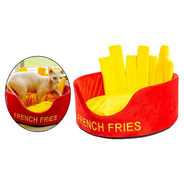 Casa para Mascotas perfecl Cama suave para abrazos Suministros para Mascotas Cama para animales papas fritas