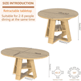 thumbnail image 3 of 43.3''-59'' Extendable Round Dining Table for 4-8, Mid Century Modern Wooden Round Table with Removable Leaves Space Saving, for Kitchen Living Room, 3 of 9