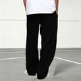 thumbnail image 3 of HomeDM Men's Sweatpants with Pockets Open Bottom Jogger Black Athletic Lounge Pants Size L, 3 of 8