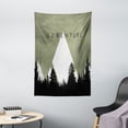 thumbnail image 1 of Adventure Tapestry, Forest with Halftone Effect Hipster Typography Camping in Mountains, Wall Hanging for Bedroom Living Room Dorm Decor, 40W X 60L Inches, Army Green Black White, by Ambesonne, 1 of 2