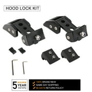 CCIYU Steel Hood Latches Lock for Jeep Wrangler 2007-2018 JK JKU JL Unlimited Rubicon Sahara X Off Road Sport Exterior Accessories (Black 1 Pair)