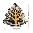 thumbnail image 3 of Stylish Metal Hanging Christmas Tree Wind Spinner - Golden Design with Colorful Ornaments Pattern for Garden Decor, 3 of 7