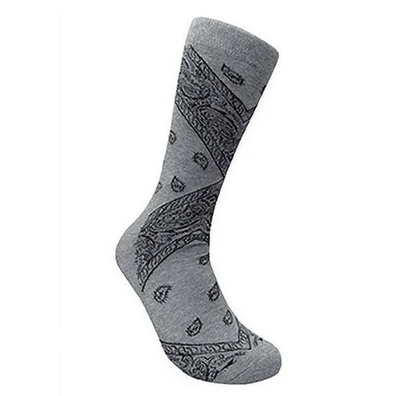 MOXY Socks Gray with Black Bandana Premium Dress Socks