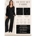 thumbnail image 2 of DOKOTOO Sweatsuits for Women 2 Piece Outfits Oversized Casual V Neck Sweatshirt with Wide Leg Sweatpants Tracksuit Jogger Set, 2 of 11