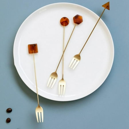 

Wuffmeow Long Handle Fork 304 Stainless Steel Dinner Household Cake Fork