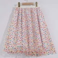 thumbnail image 4 of Yuanlong Womens Midi Skirts Elastic Waist Rainbow Tulle Skirts Carnival Party Holiday Cute Float Pleated Skirts For Lady, 4 of 6