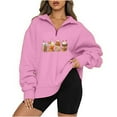 thumbnail image 2 of Chandails à Capuchon de Mode pour Femmes 2023 Décontracté Imprimé Halloween Col Rabattu Manches Longues Blouse Ample Chandail Hauts 50 % de Rabais Liquidation Costumes Halloween/noël, 2 of 4