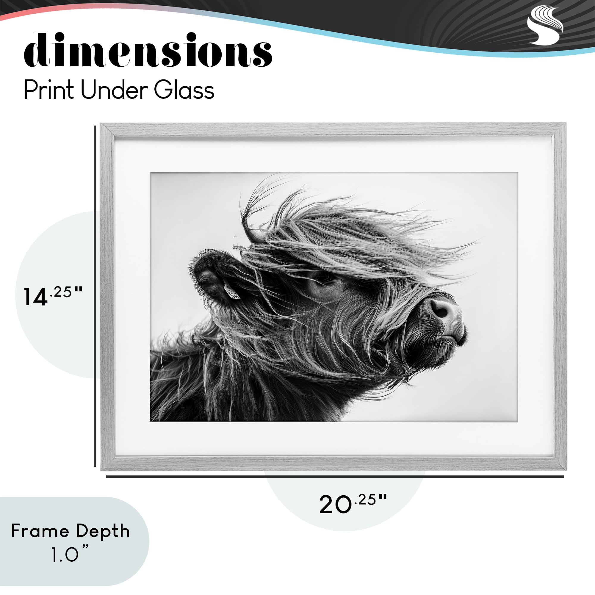 Stupell Industries Handsome Highland Portrait Gray Framed Print Under Glass, design by Tina LeCour