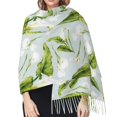 thumbnail image 5 of Shawl Wraps for Women - Calla Lily Flowers Light Blue Oversized Fall Winter Fashion Blanket Scarf for Women, 5 of 6