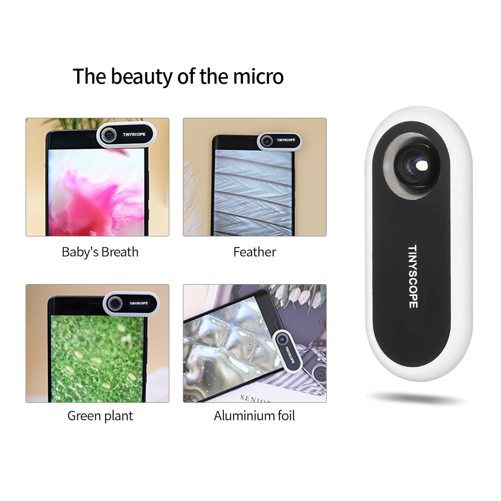 400x Mini microscope pour smartphone caméra éclairée portable led lentille  universelle