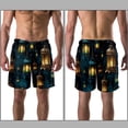 thumbnail image 3 of luoweisi Men's Beach Shorts Quick Dry Swim Trunks with Mesh Lining Retro Lantern 2XL, 3 of 5
