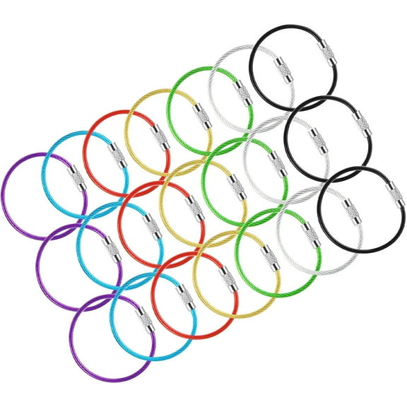 30 Pcs Wire Ring Keychain Cable Car Rings Fishing Accessories DIY Traveler Heavy 202 Stainless Steel