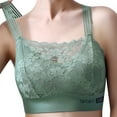 thumbnail image 3 of ZAZYULZ Women's New Lace Beautiful Back Women's Chest Wrap Large Chest Pad Small Chest Anti Light Backing And Bra(Green,M), 3 of 4