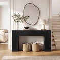 thumbnail image 2 of GUNAITO Farmhouse Console Table, 61" Fluted Long Sofa Table Behind Couch with Storage for Entryway, Black, 2 of 8