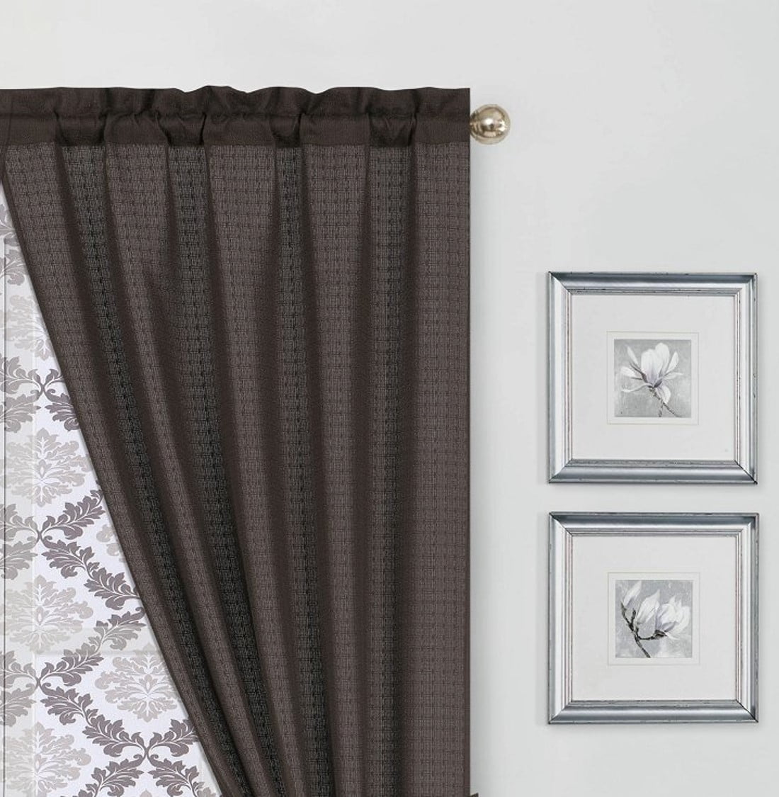 Mainstays Solid Print Rod Pocket Room Darkening Curtain Set, 37" x 84.00" 4 Panels