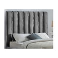thumbnail image 3 of Velvet Upholstered Bed with Channel Tufting & Chrome Accents, 3 of 6
