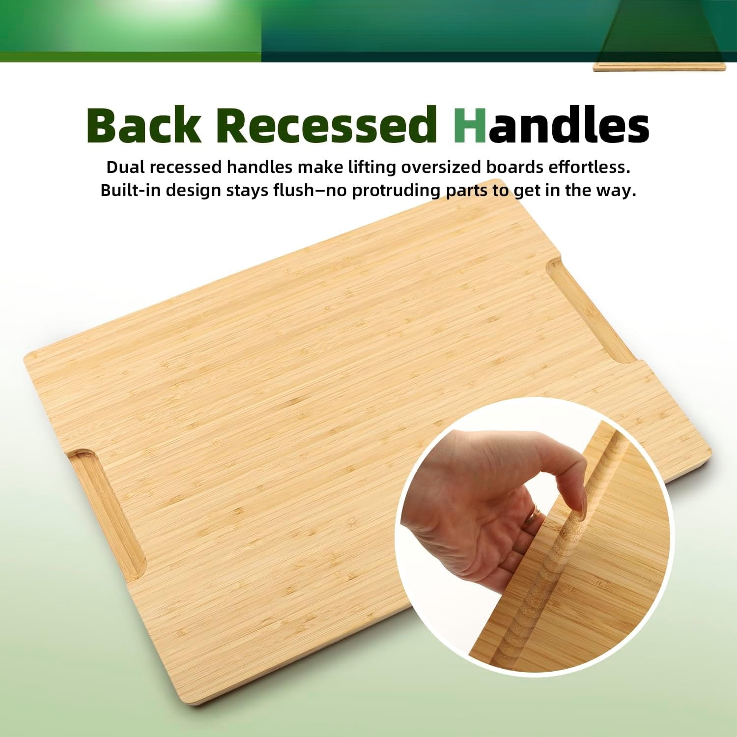 24x18 Inch Extra Large Bamboo Cutting Board with Detachable Front Lip & Backsplash - Reversible Over The Sink Board, Pasta Maker, Pastry & Carving Board for Home Kitchen