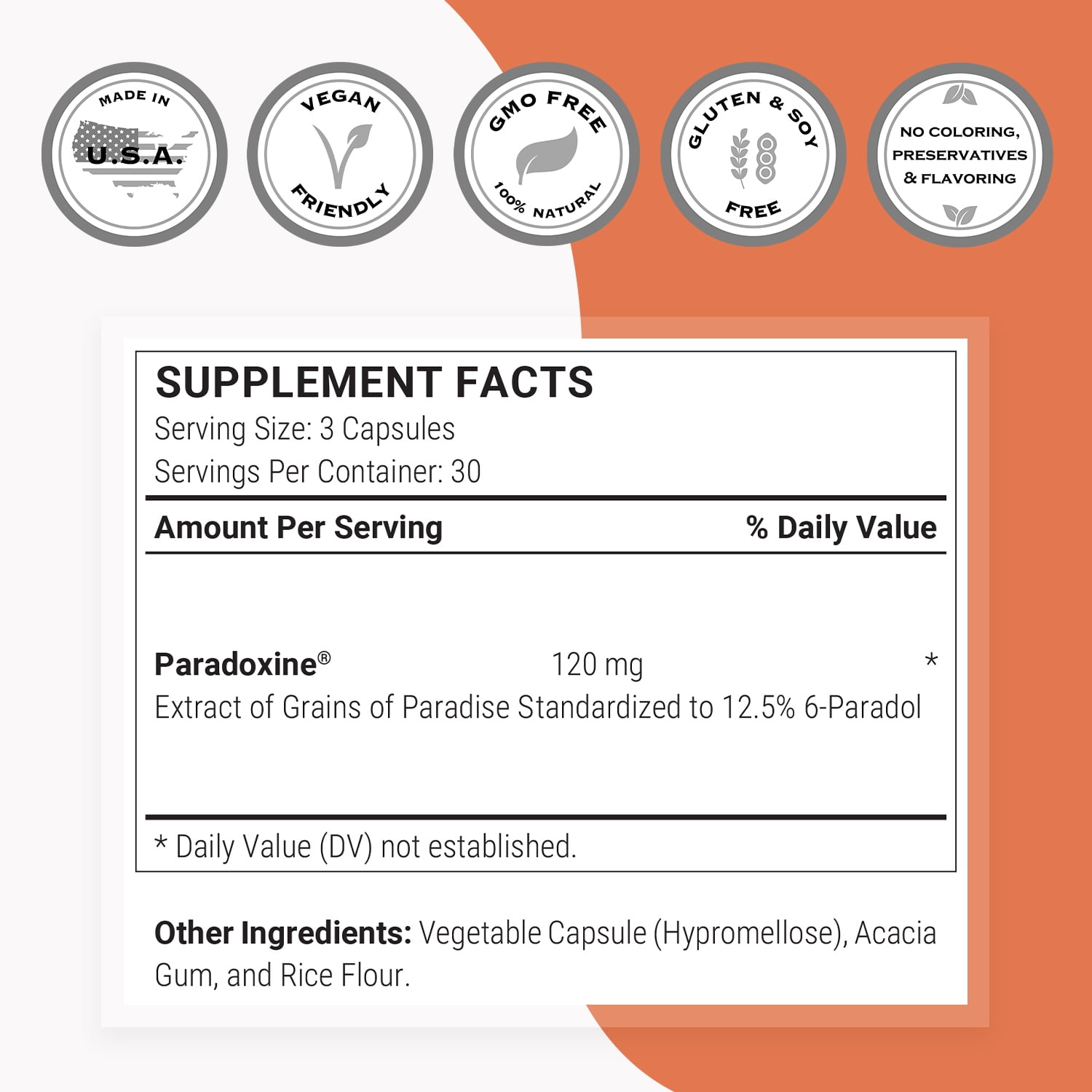 SuperSmart - Paradoxine 120 mg - Grains of Paradise Supplement | Non-GMO & Gluten Free - 90 Vegetarian Capsules