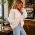 thumbnail image 5 of Stralyhd Cardigan Sweaters for Women Button Up Long Sleeve Lightweight Cardigans Knit Soft Crew Neck Sweater Office Loose Fit Spring Fall Outfits Khaki M, 5 of 6