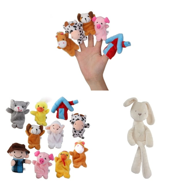 Juguetes de Peluche para Bebés, Regalos 10 Piezas, Muñeco de Tela para de de Animales de Granja CUTICAT Marionetas de dedo de animales