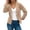 Khaki, variant on Women’s Cropped Blazer Business Casual, 3/4 Ruched Sleeve Short Blazer Lightweight Suit Jacket