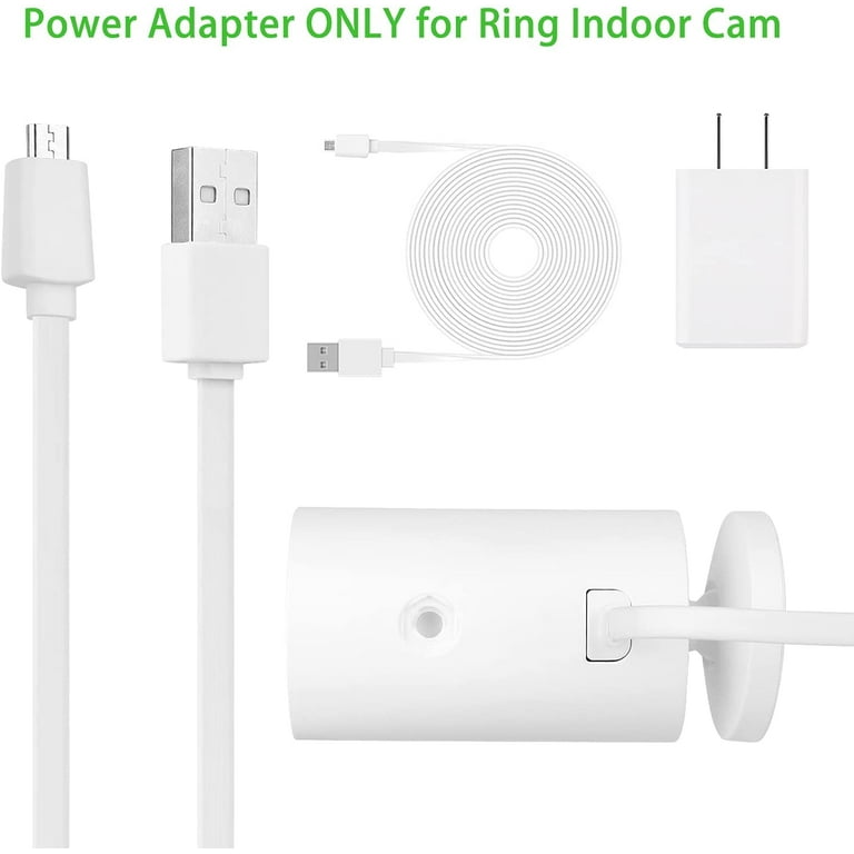 Power Adapter for Ring Indoor Cam, with Flat Charging