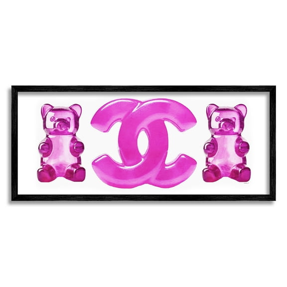 Stupell Industries Fashion Brand Candies Beauty & Fashion Painting Black Framed Art Print Wall Art, 24 x 10