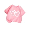 thumbnail image 1 of Plebaso T-Shirts à Imprimé Cœur pour Garçons et Filles, Col Rond, Manches Courtes Décontractées, Hauts Graphiques Mignons pour Enfants, 1 of 7