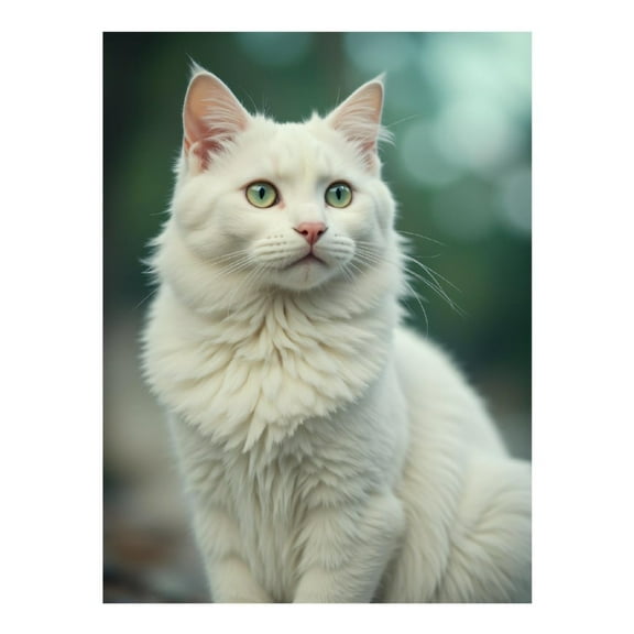 Diamond Art Kits for Adults, Cat Green Eyes White Fur 5D Diamond Painting Kits for Adults Beginners, DIY Full Drill Diamond Painting, Gem Art and Crafts 12x16