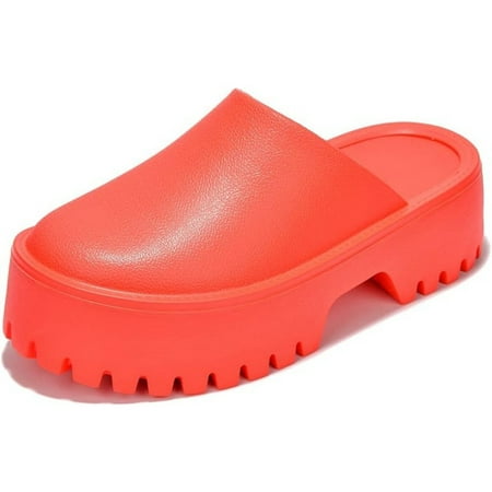 

SHYKA Lightweight Mule Clog Platform Sandals for Women - Comfortable Non-Slip Waterproof with Chunky Heels and Lug Sole - Fashionable Women s Sandals with Memory Foam Insole