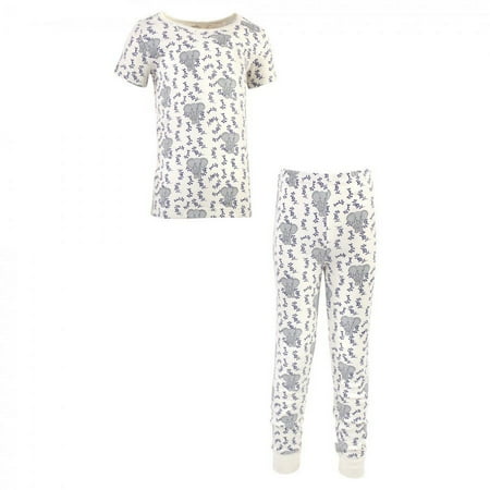 UPC: 0660168617979 | Touched by Nature Toddler and Kids Boy Organic Cotton Tight-Fit Pajama Set Blue Elephant 4 Toddler