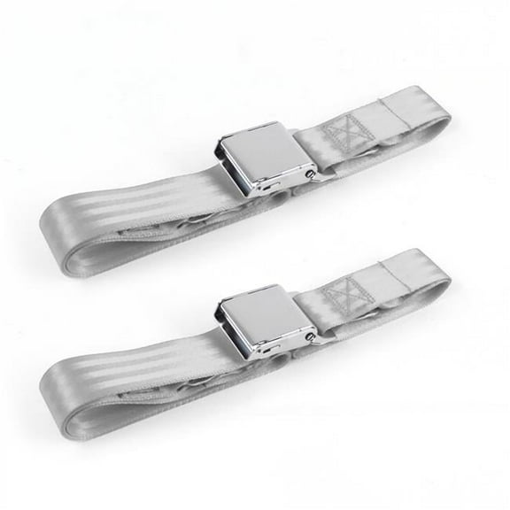 SafeTBoy 661367 Chevy II 1962-1965 Airplane 2 Point Gray & Grey Lap Bucket Seat Belt Kit - 2 Belts