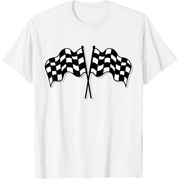 Exquisite and comfortable-Racing Car Checkered Finish Line Flag Automobile Motor Race T-Shirt