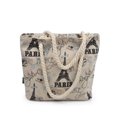 thumbnail image 3 of Premium Large Paris Eiffel Vintage Stamps Print Canvas Tote Shoulder Bag Handbag, 3 of 5