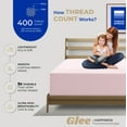 thumbnail image 3 of Thread Spread 100% Cotton Fitted Sheet King Size - 400 Thread Count Fitted Sheet King Cotton Only, Luxuriously Soft, Durable, Cooling 16" Deep Pocket Sateen Weave Bottom, Luxury Hotel Quality - Blush, 3 of 8