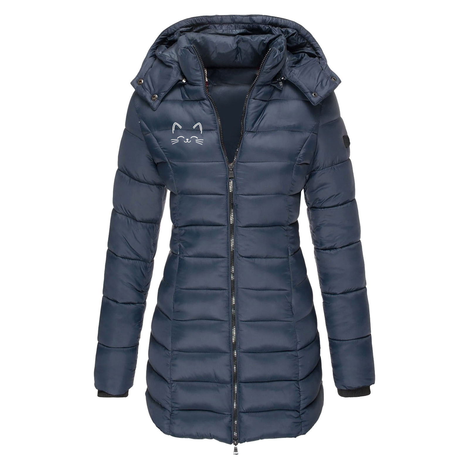 Acheter Veste Courte Chaude à Capuche Pour Femme, Manteau à Capuche, Col Montant, Simple Boutonnage, Manches Longues, Couleur Unie, Grande Poche, Automne Hiver