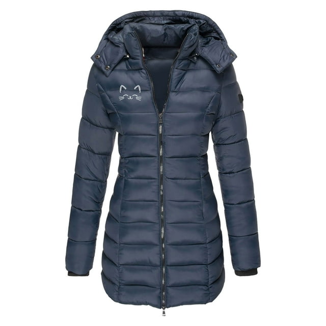 Parkas de manga larga para mujer, chaqueta holgada de longitud media y larga para otoño e invierno, chaqueta de plumón cálida, chaqueta de manga larga, abrigo para mujer